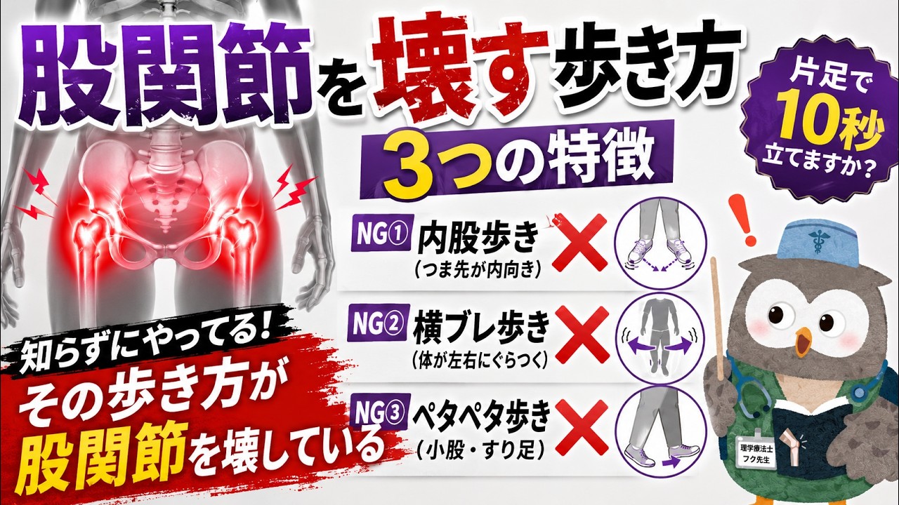 股関節を壊す歩き方の3つの特徴 理学療法士が解説
